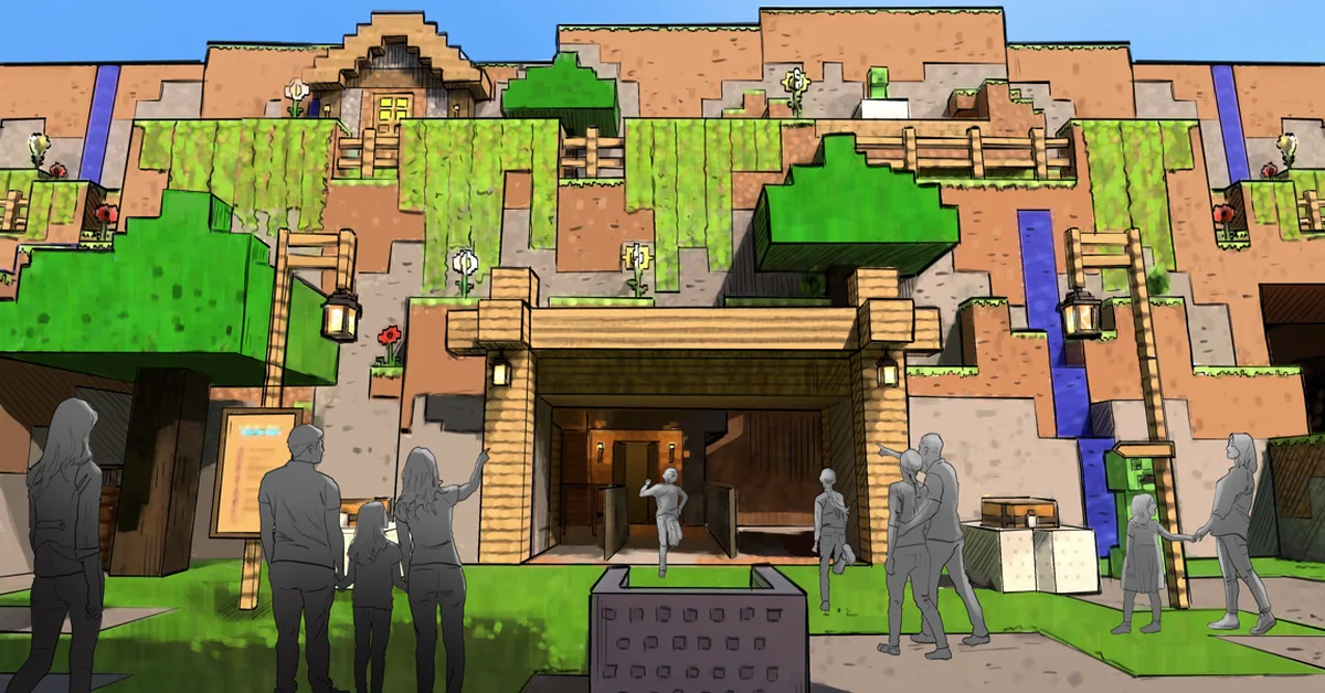 Minecraft World Concept Art Reveals New Theme Park Coming in 2027