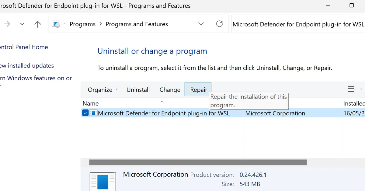 Microsoft Defender for Endpoint Plug-in for Windows Subsystem for Linux