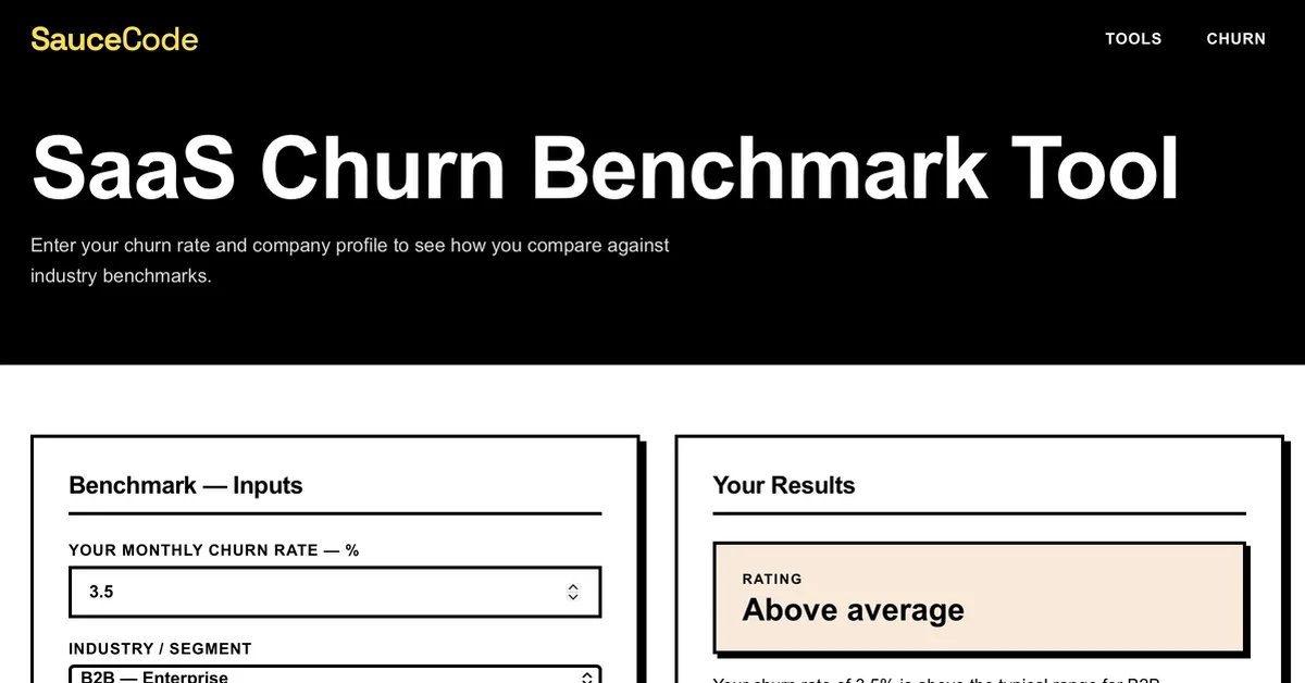 I built free SaaS churn tools (and realised most benchmarks are useless)