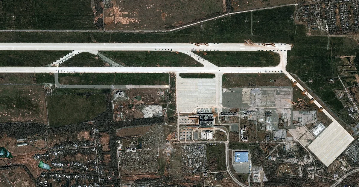 Satellite images show Russia expanding a new front-line drone base in occupied Ukraine