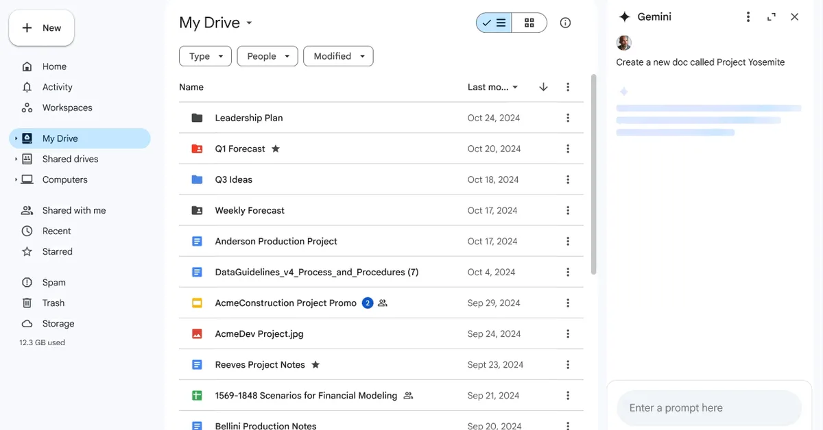 Google brings Gemini-powered content creation tools to Docs, Sheets, Slides and Drive