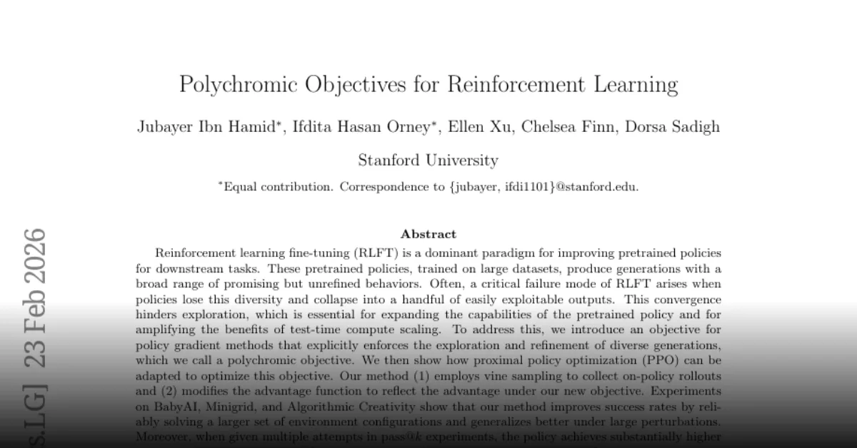 Polychromic Objectives for Reinforcement Learning