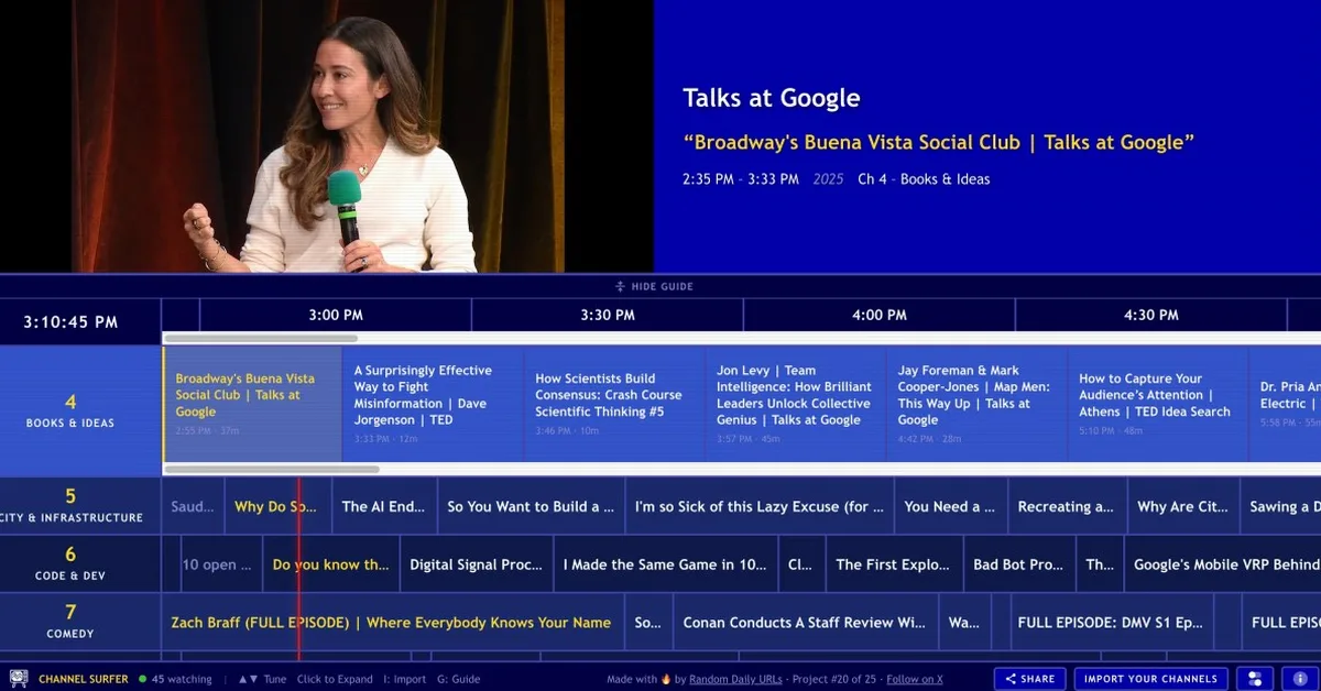 This web app lets you 'channel surf' YouTube like a '90s kid watching cable