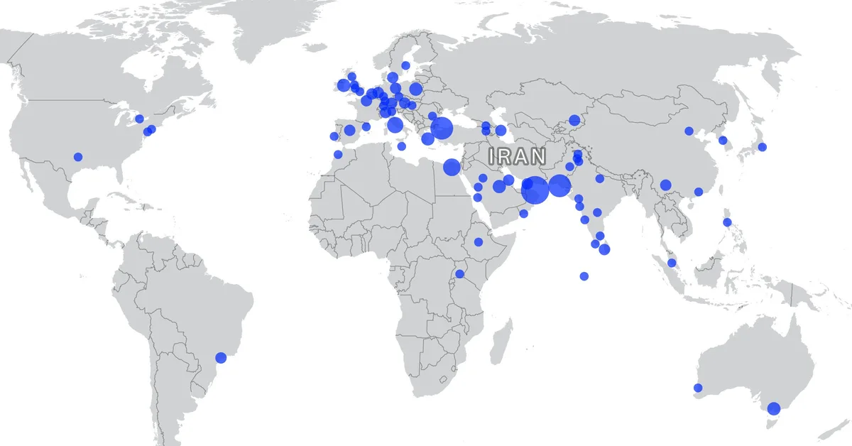 Flight diversion map: See where flights are getting rerouted to in the aftermath of the attacks on Iran