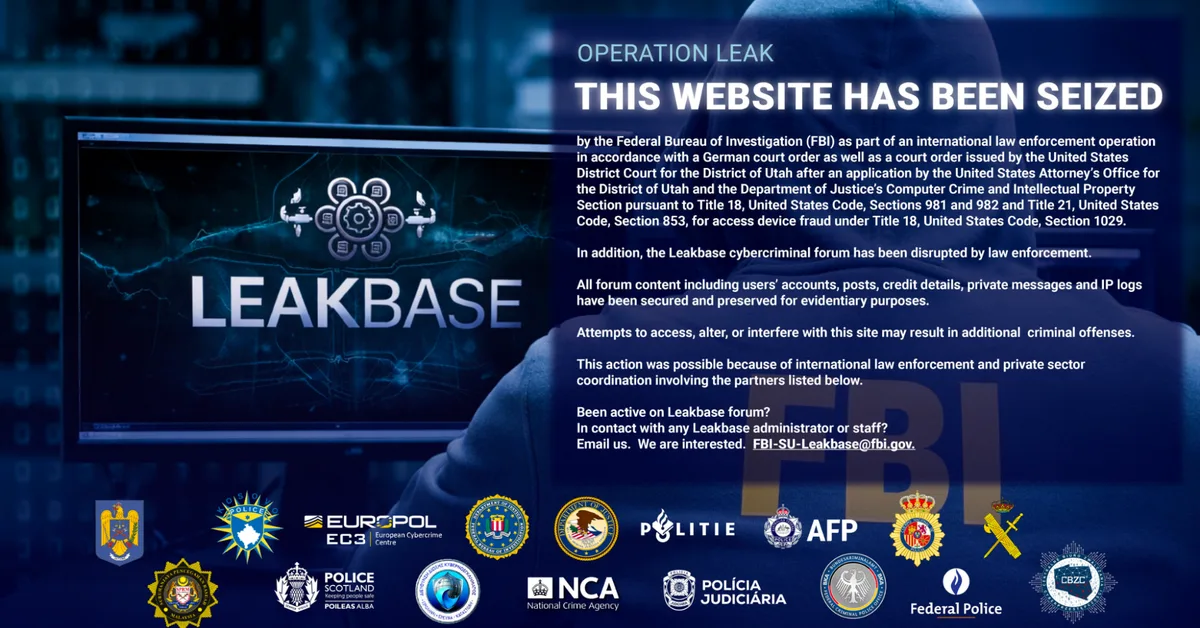 FBI Seizes LeakBase Cybercrime Forum, Data of 142,000 Members