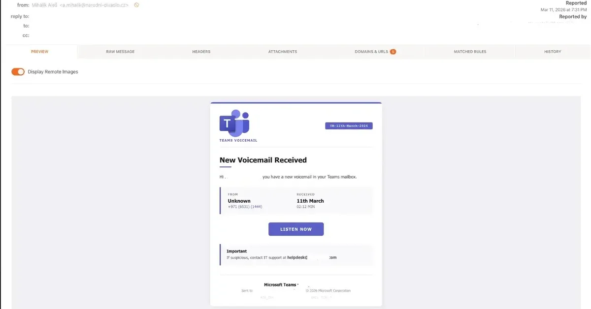 Attackers Hijacking Legitimate Websites to Attack Microsoft Teams users