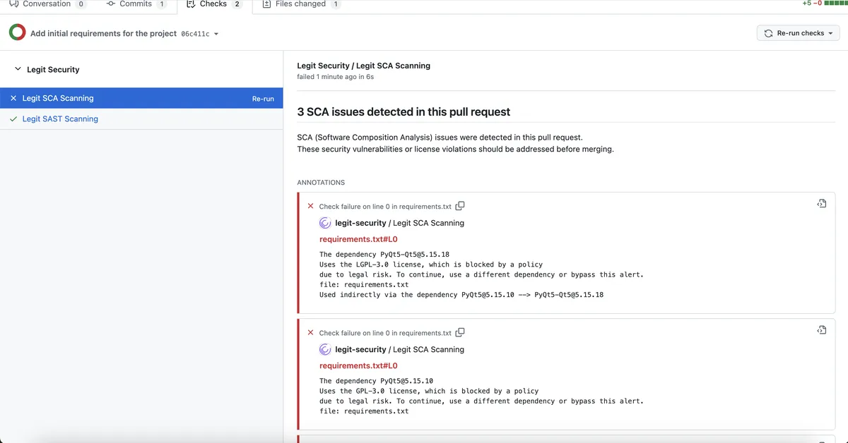 Legit License Scanning and Policy Enforcement