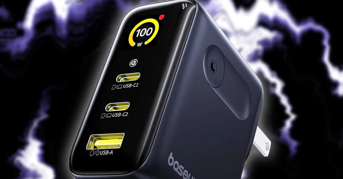 The Baseus 100W Multi-Port USB Charger Packs a Handy Digital Display for Just $30
