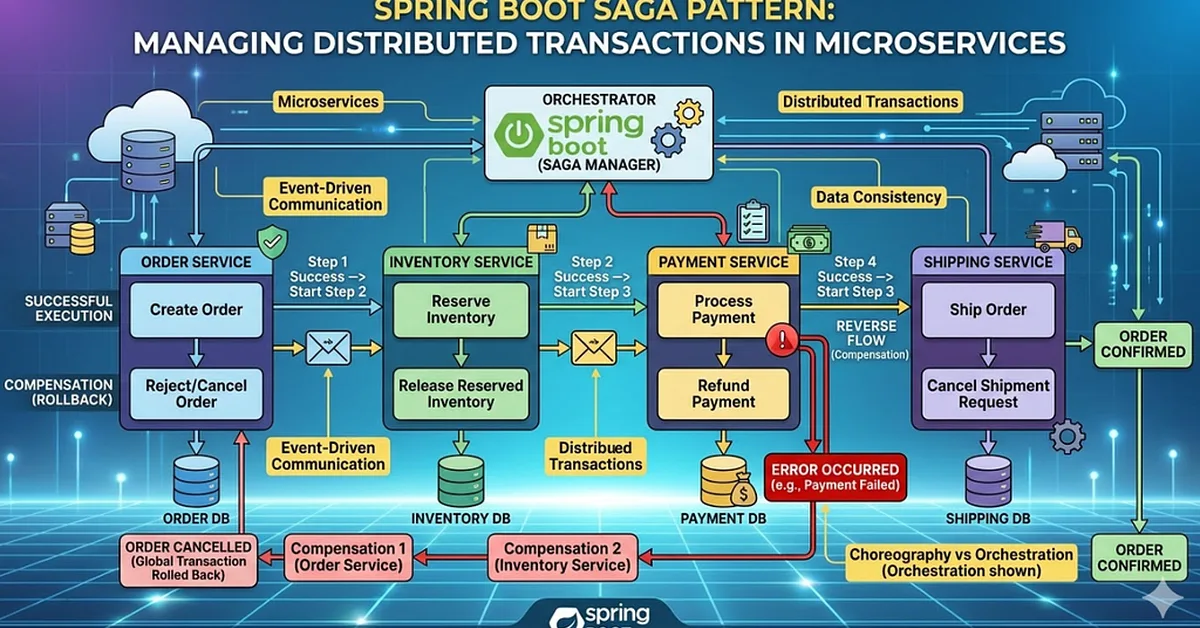Spring Boot Saga Pattern: Managing Distributed Transactions in Microservices