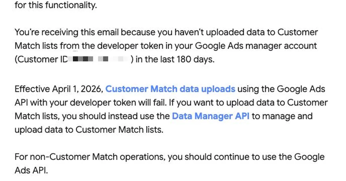 Google to disable Customer Match uploads in Ads API