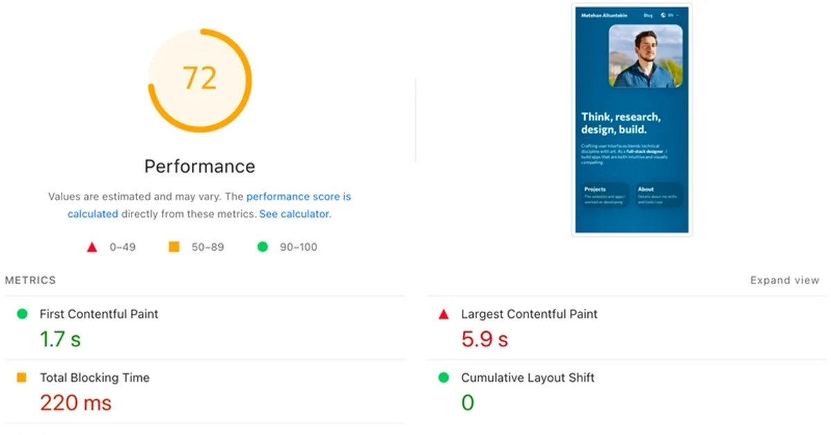 How I optimized my SvelteKit website from 70 to 95+ on mobile Lighthouse tests