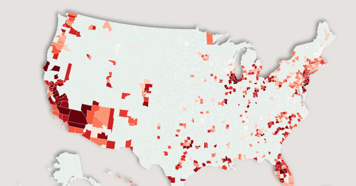 ATTOM says rental yields are falling in 55% of US counties