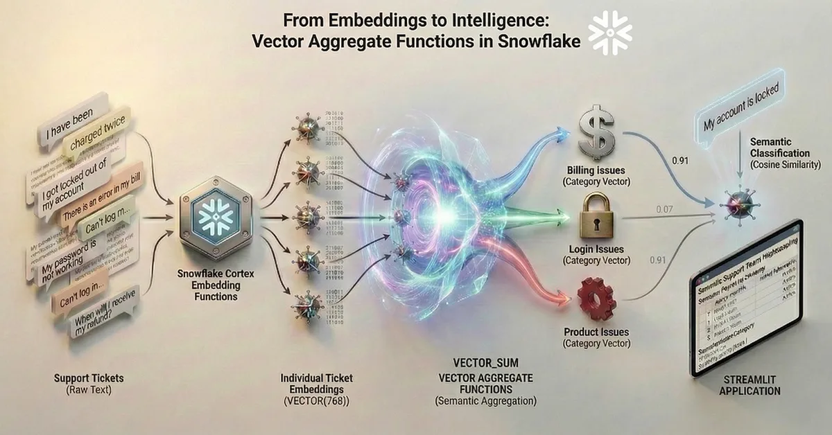 From Embeddings to Intelligence: Vector Aggregate Functions in Snowflake