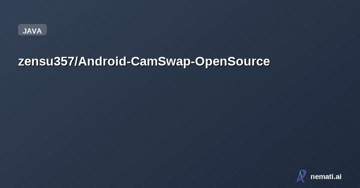 zensu357/Android-CamSwap-OpenSource — Android-CamSwap - Open Source Version 基于xposed的安卓虚拟摄像头app