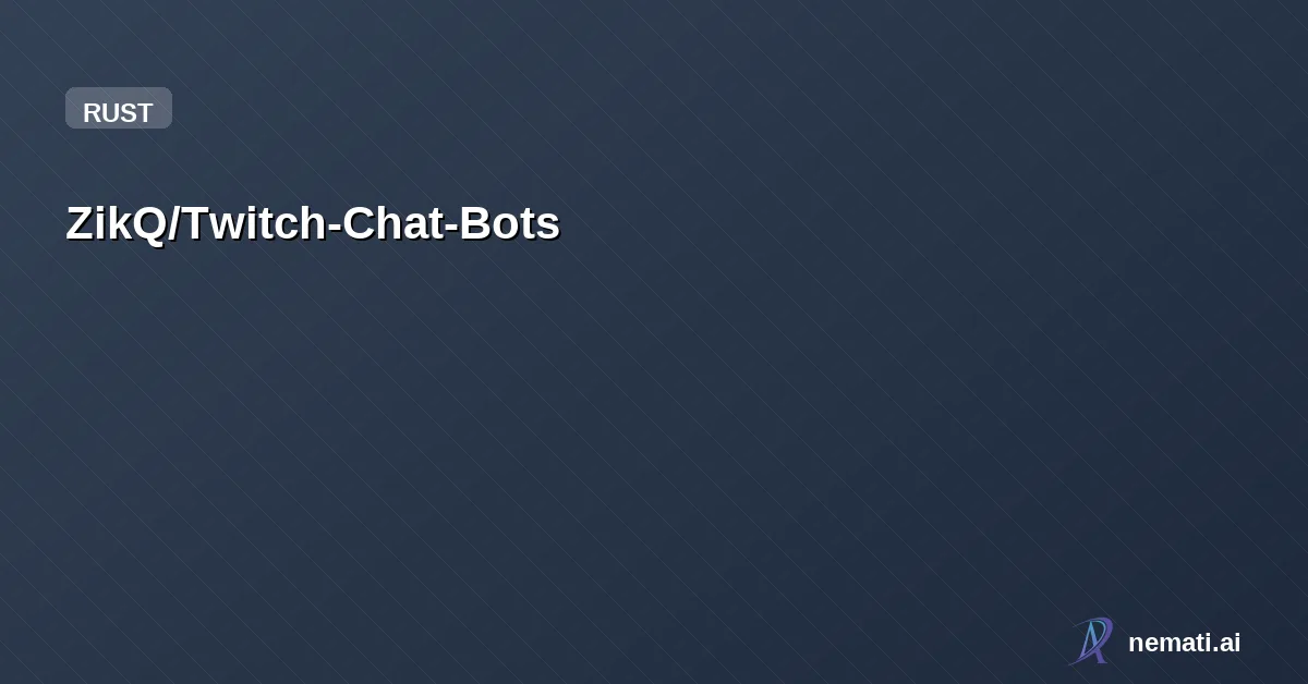 ZikQ/Twitch-Chat-Bots — An application with an interface that allows you to manage multiple bots on Twit