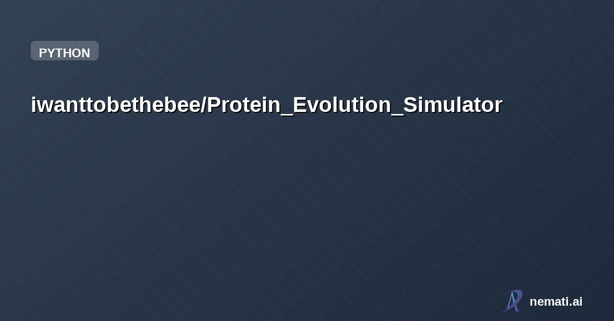 iwanttobethebee/Protein_Evolution_Simulator — Takes the protein sequence AND the data of fitness for every ponctual mutation.
