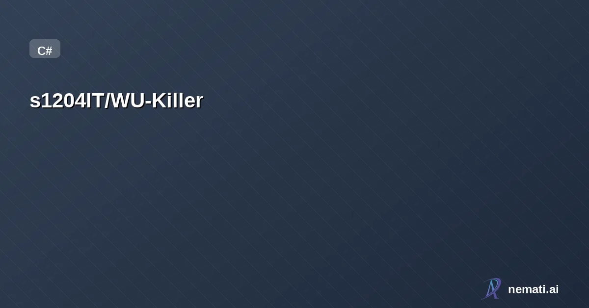 s1204IT/WU-Killer — Force disable Windows Update components.