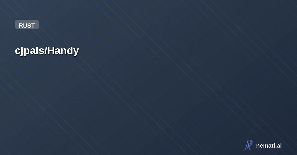 cjpais/Handy — Sponsor
    
  



      
            
    

    

        
          Star


  
