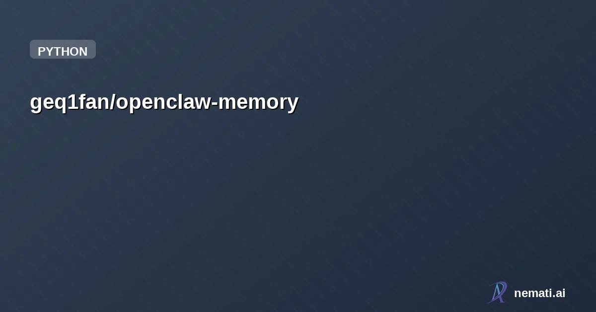 geq1fan/openclaw-memory