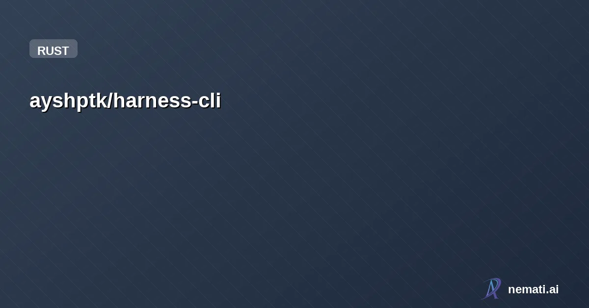 ayshptk/harness-cli — Run any coding agent from a single CLI