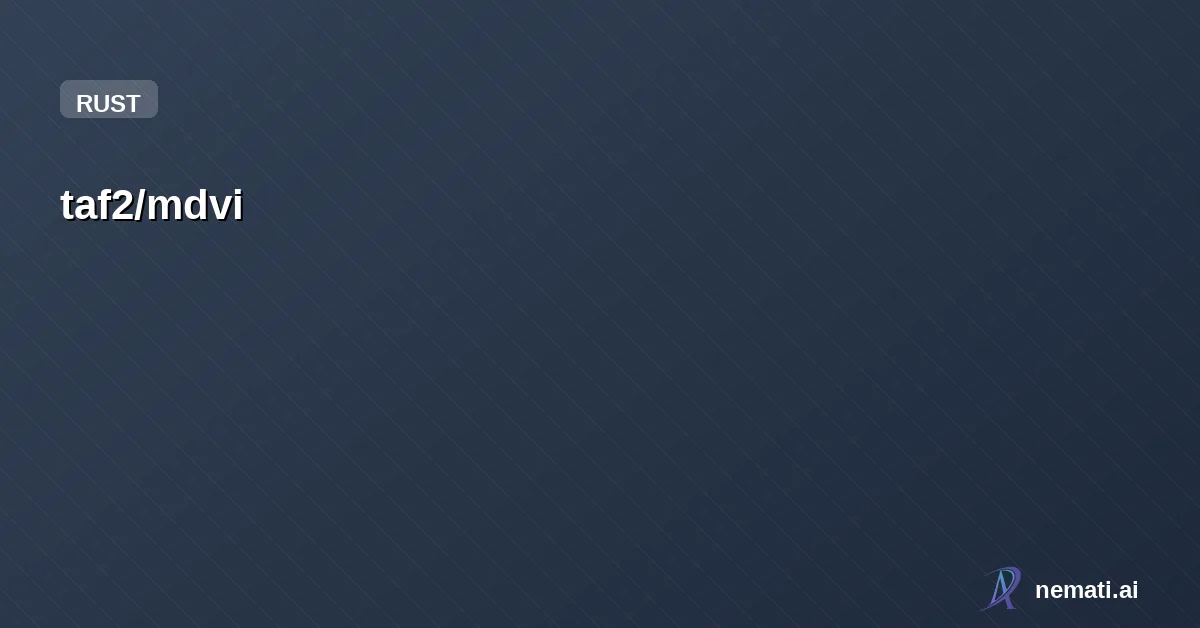 taf2/mdvi — cli based Markdown viewer