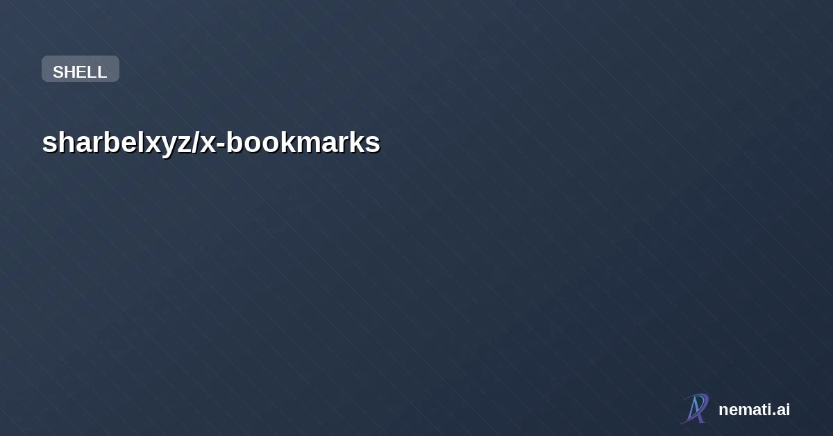 sharbelxyz/x-bookmarks — OpenClaw skill: turn your X bookmarks into agent actions. Stop hoarding. Start a