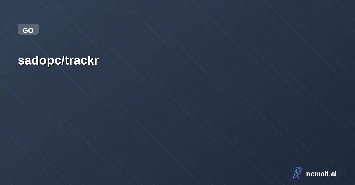 sadopc/trackr — A beautiful terminal-based time tracker built with Go and Bubble Tea. Timer, pro