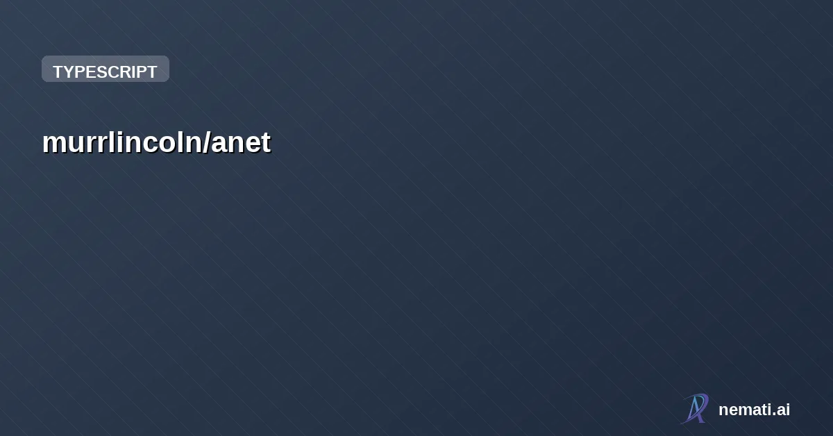 murrlincoln/anet — On-chain economy stack for autonomous AI agents — ERC-8004 identity, ERC-8128 si