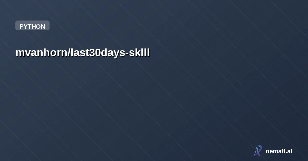 mvanhorn/last30days-skill — Claude Code skill that researches any topic across Reddit + X from the last 30 d