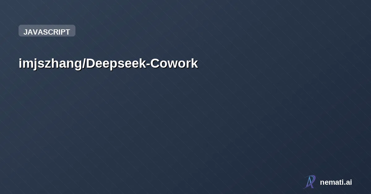 imjszhang/Deepseek-Cowork — Open-source alternative to Claude Cowork - Browser automation & AI assistant pow