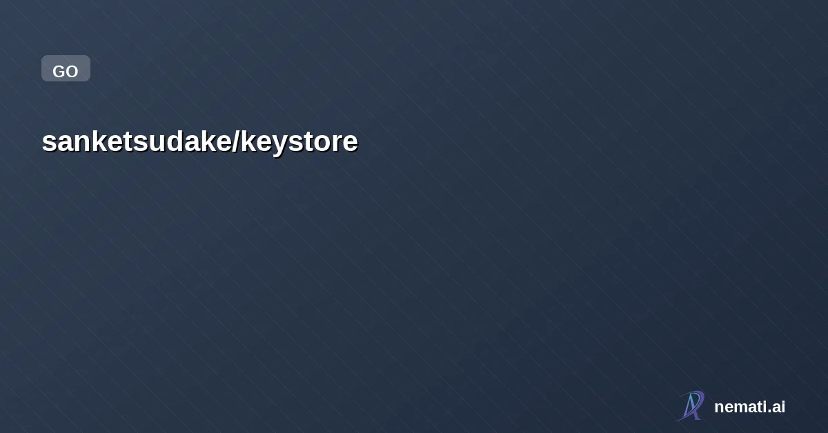 sanketsudake/keystore