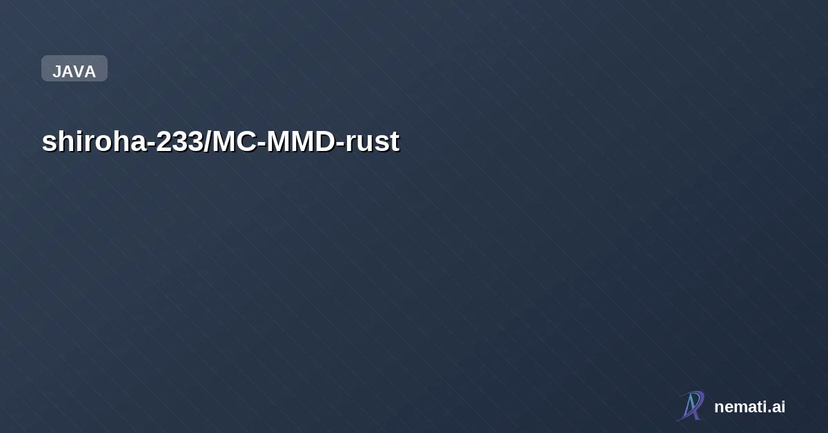 shiroha-233/MC-MMD-rust