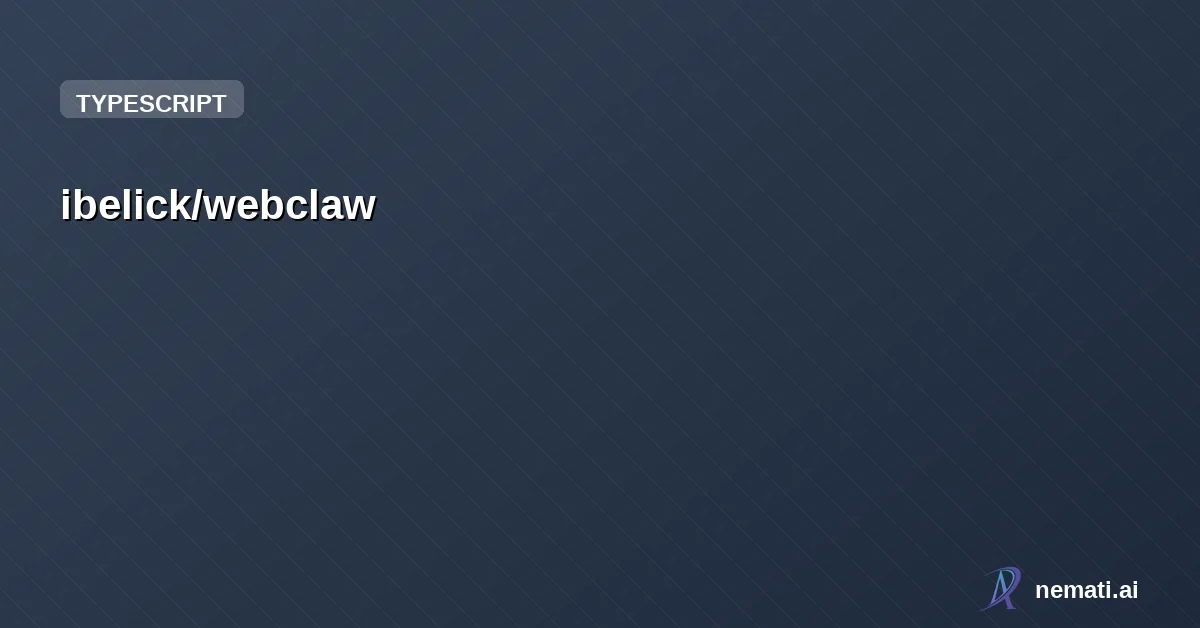 ibelick/webclaw — Fast web client for OpenClaw