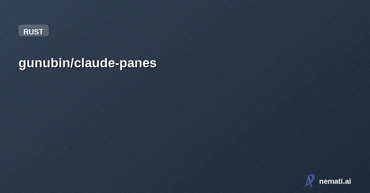 gunubin/claude-panes — TUI dashboard to monitor and switch between Claude Code tmux sessions