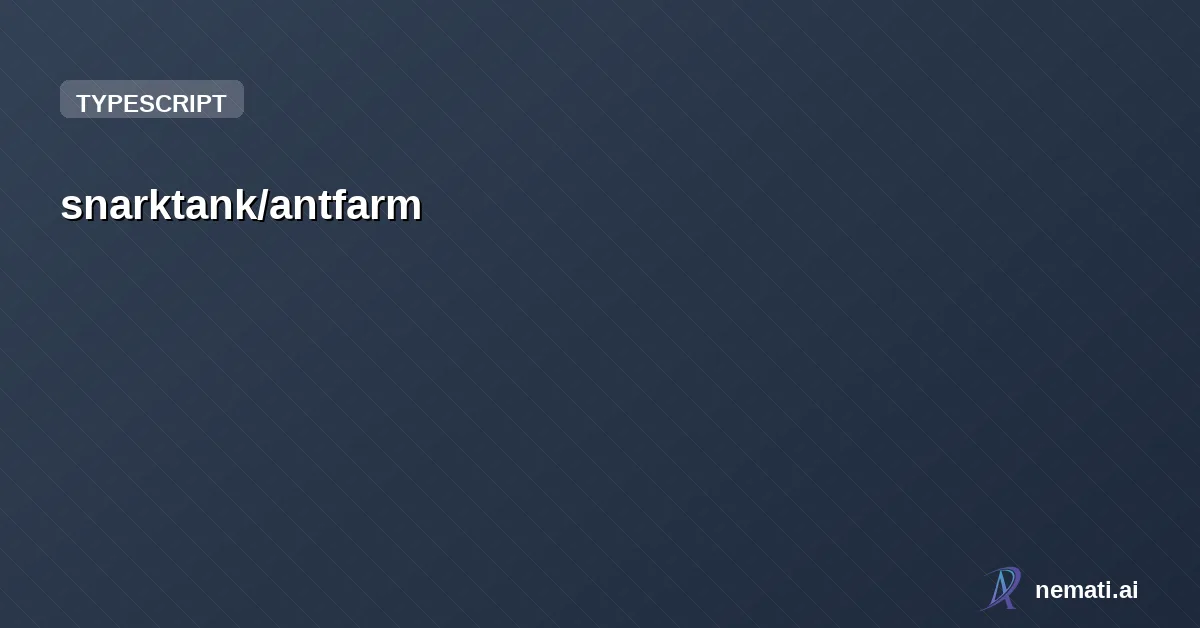 snarktank/antfarm — Build your agent team in OpenClaw with one command.