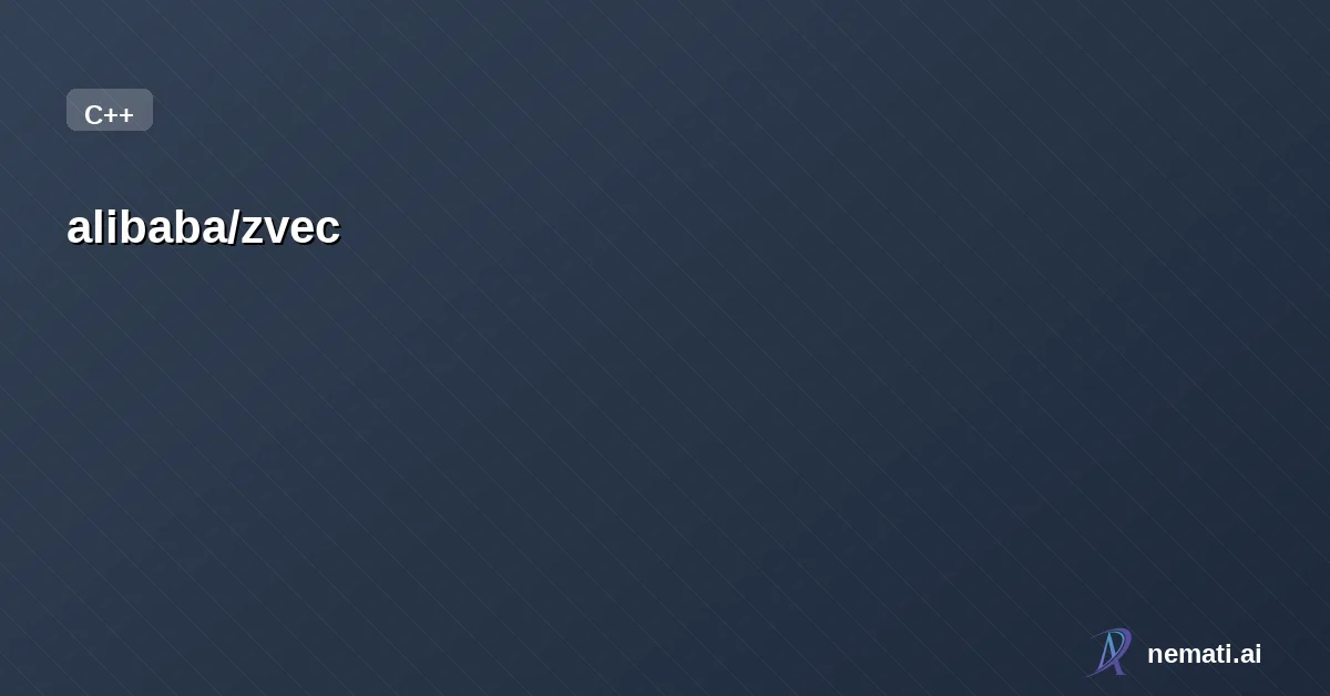 alibaba/zvec — Star


  

  
    
    


      
        alibaba /

      zvec  

    
      A l