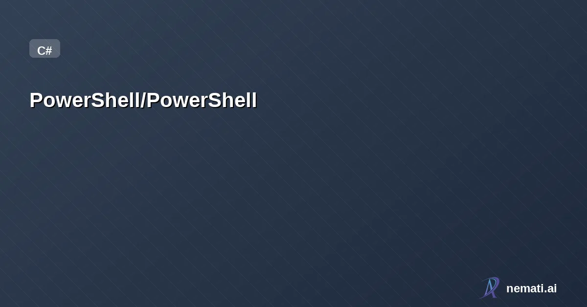 PowerShell/PowerShell — PowerShell for every system!