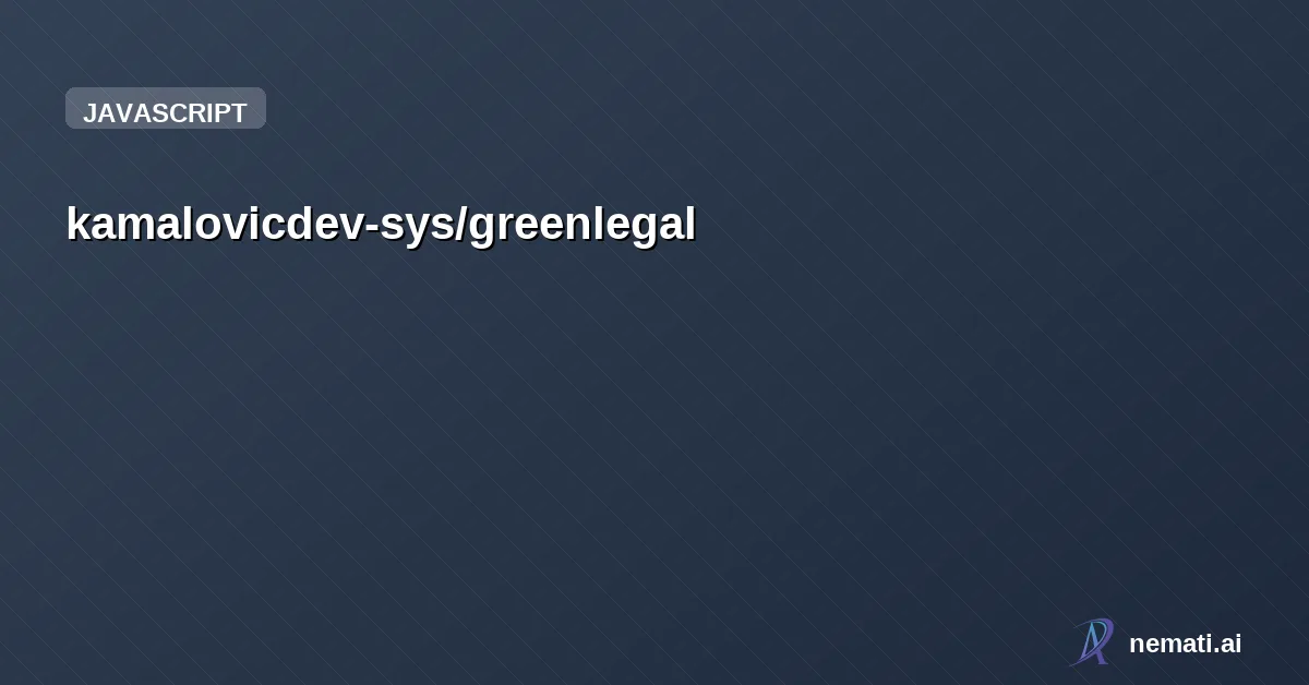 kamalovicdev-sys/greenlegal — Law firm website 