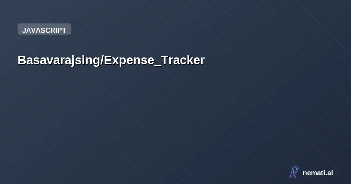 Basavarajsing/Expense_Tracker — Expense Trcaker