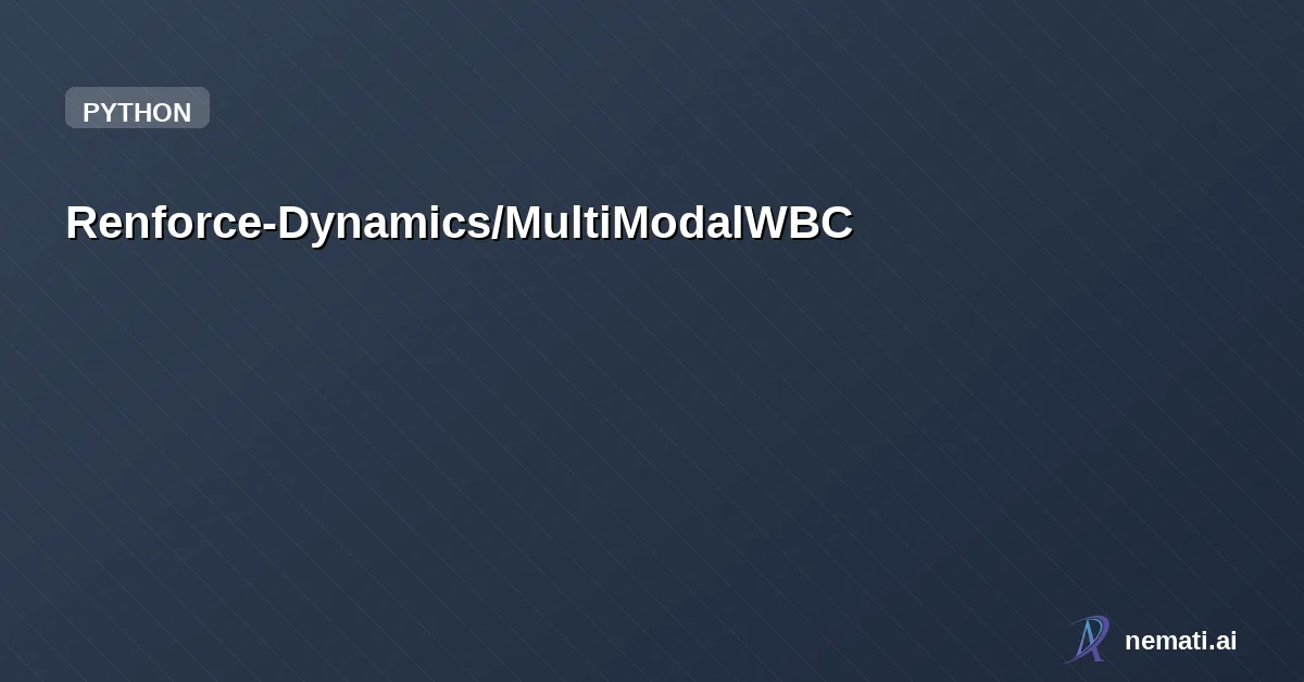 Renforce-Dynamics/MultiModalWBC — MultiModalWBC is a fully open-source, IsaacLab-based framework for multi-modal w