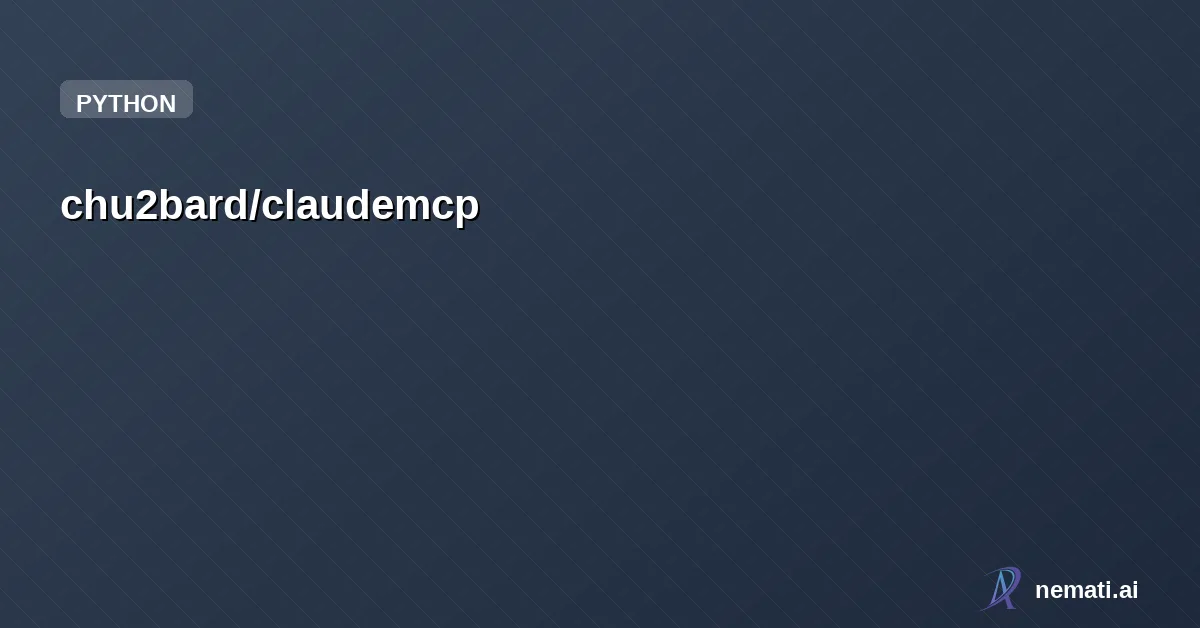 chu2bard/claudemcp โ Collection of MCP plugins for Claude Desktop