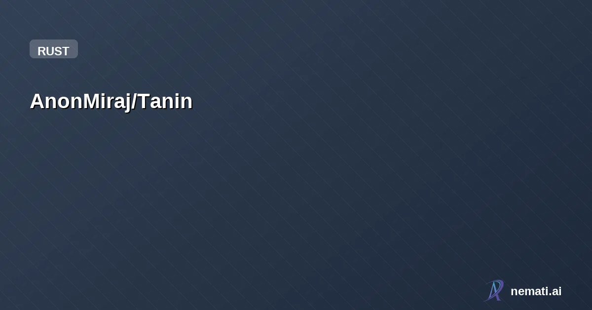 AnonMiraj/Tanin — A simple TUI noise generator