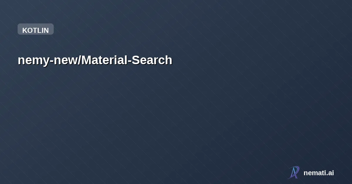 nemy-new/Material-Search —  日本語に特化したアプリ検索