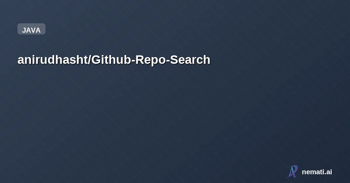 anirudhasht/Github-Repo-Search
