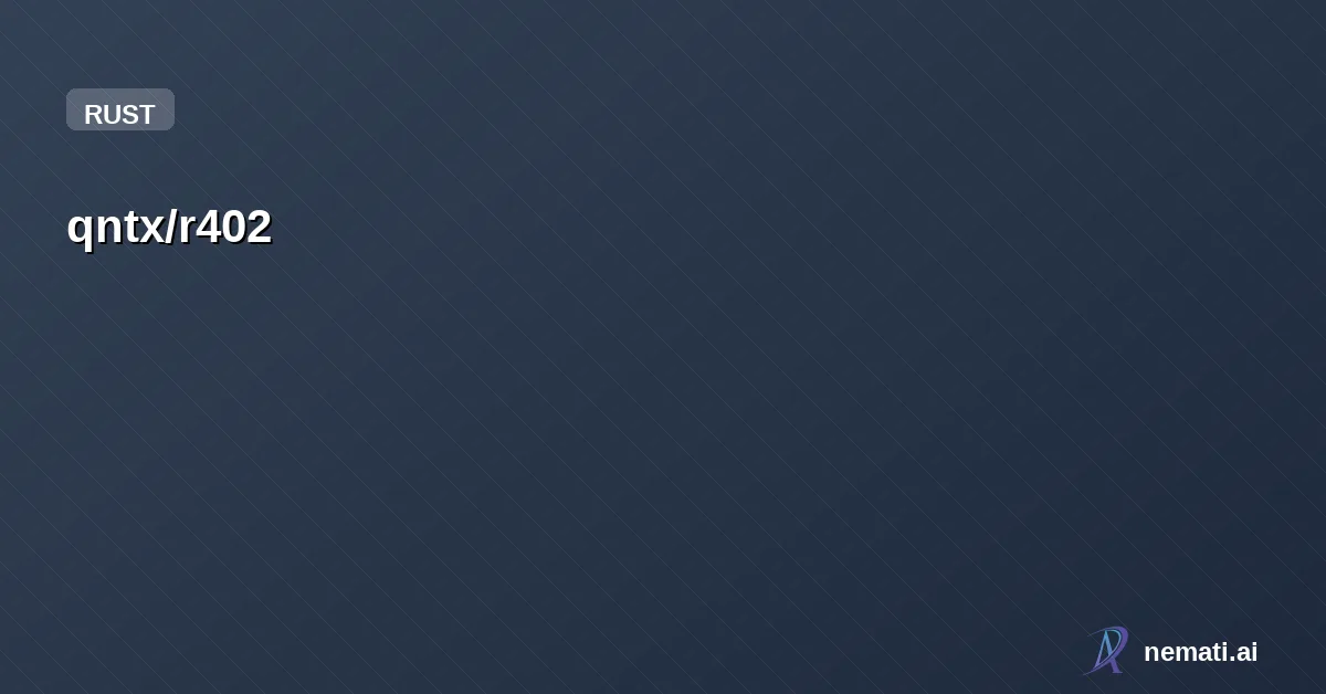 qntx/r402 — x402 Payment Protocol SDK for Rust.