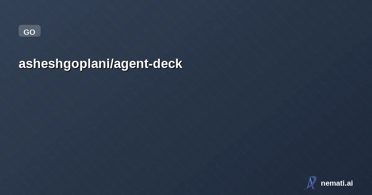 asheshgoplani/agent-deck — Star


  

  
    
    


      
        asheshgoplani /

      agent-deck  

  
