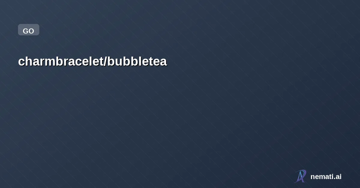 charmbracelet/bubbletea — Star
charmbracelet /
bubbletea