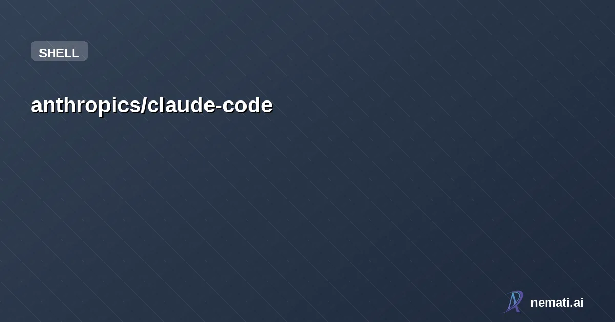 anthropics/claude-code — Claude Code is an agentic coding tool that lives in your terminal, understands y