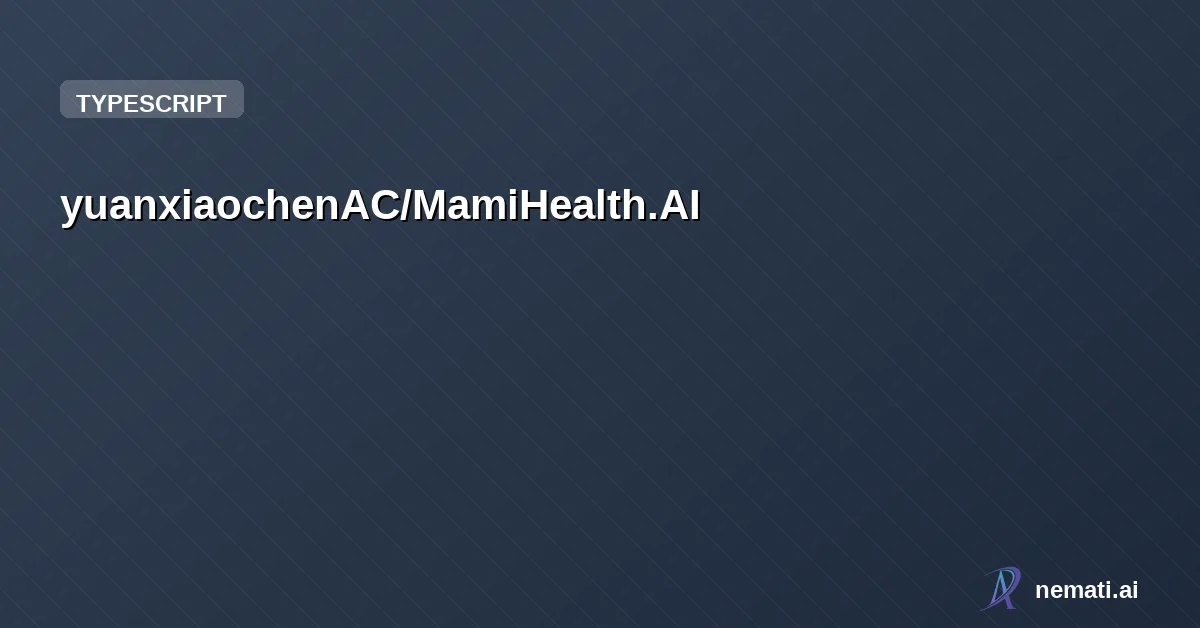 yuanxiaochenAC/MamiHealth.AI — MamiHealth is an AI-powered nutrition companion for people managing chronic cond